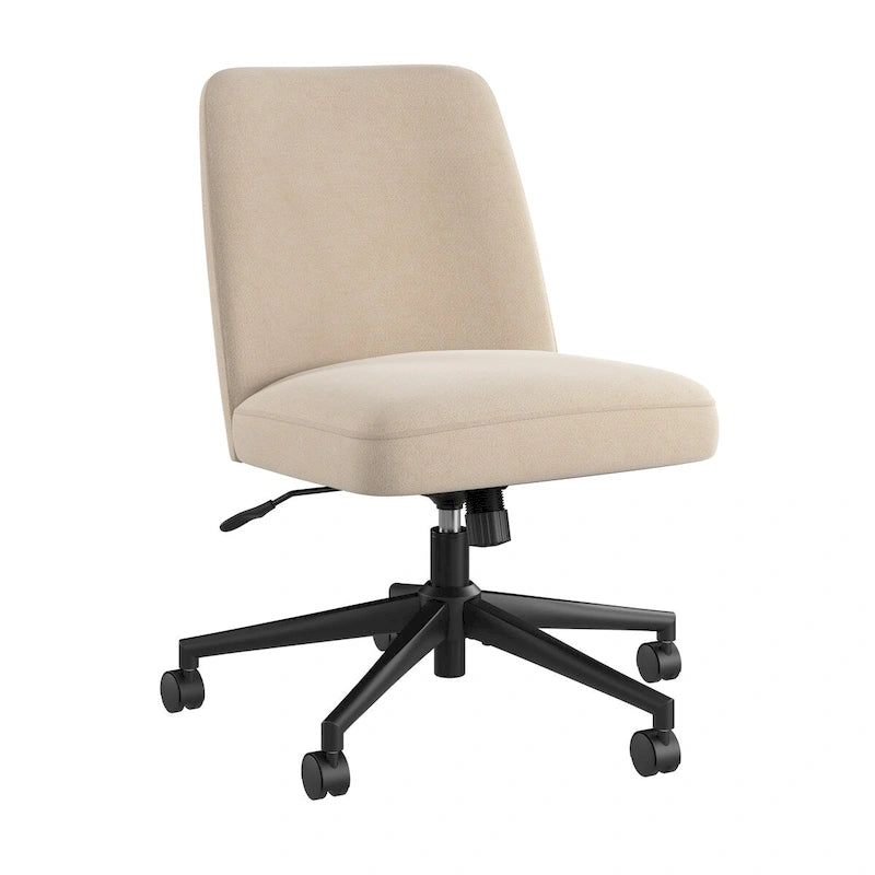 Chaise de bureau sans accoudoirs à dossier mi-haut et roulettes