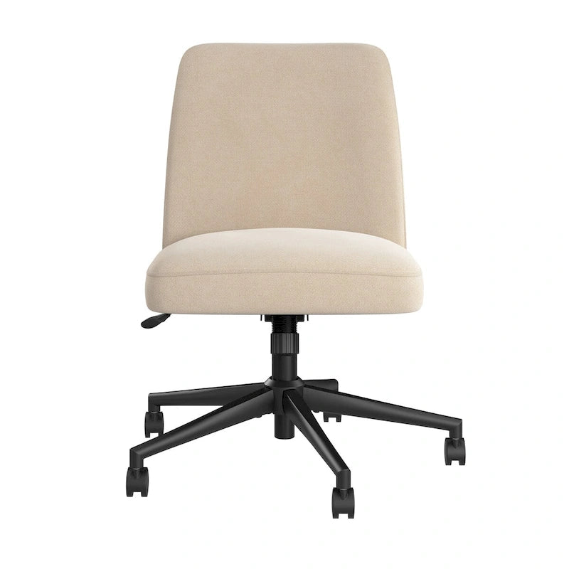 Chaise de bureau sans accoudoirs à dossier mi-haut et roulettes
