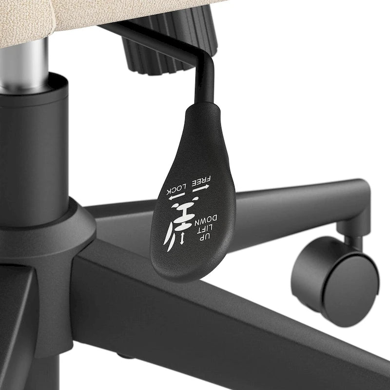 Chaise de bureau sans accoudoirs à dossier mi-haut et roulettes