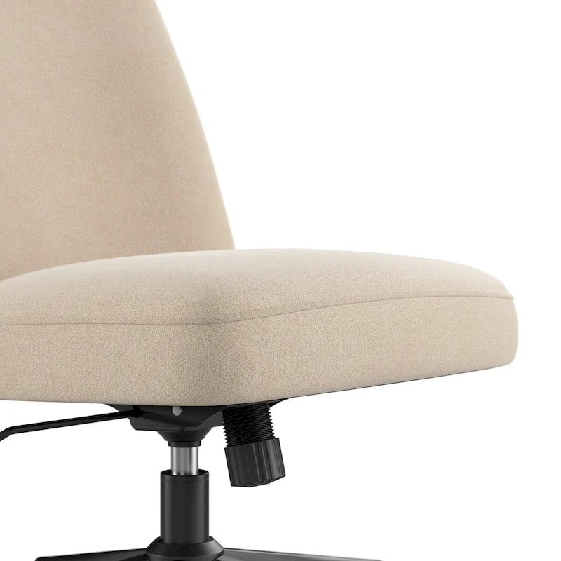 Chaise de bureau sans accoudoirs à dossier mi-haut et roulettes