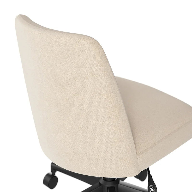 Chaise de bureau sans accoudoirs à dossier mi-haut et roulettes