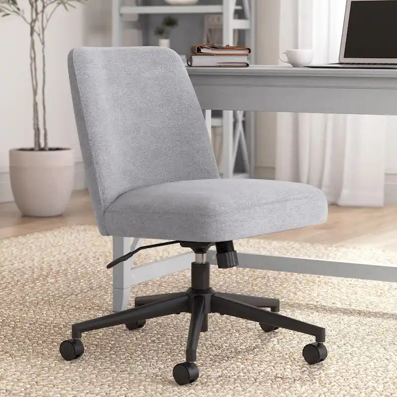 Chaise de bureau sans accoudoirs à dossier mi-haut et roulettes