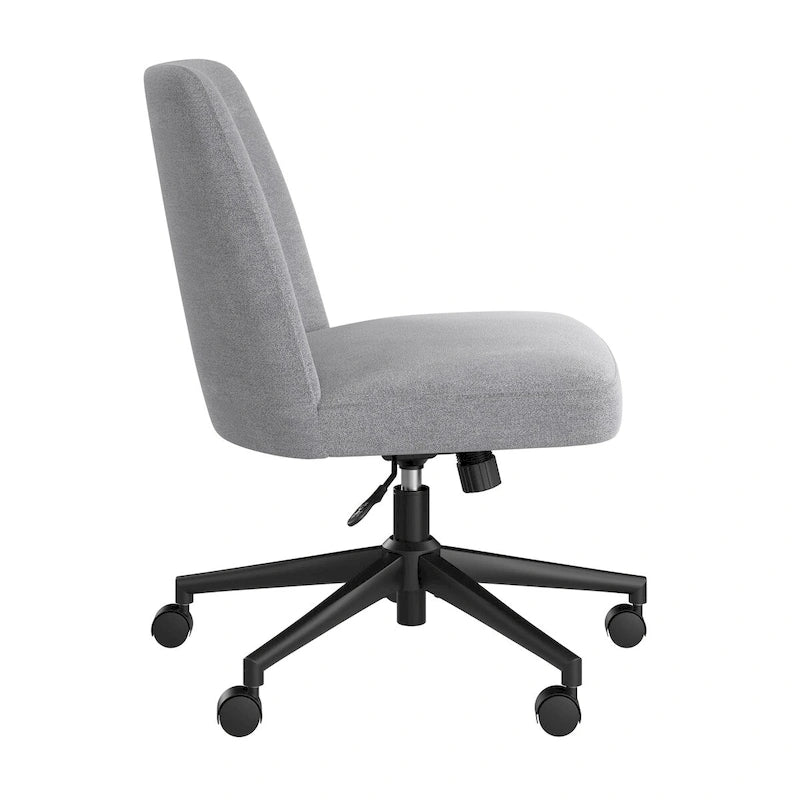 Chaise de bureau sans accoudoirs à dossier mi-haut et roulettes