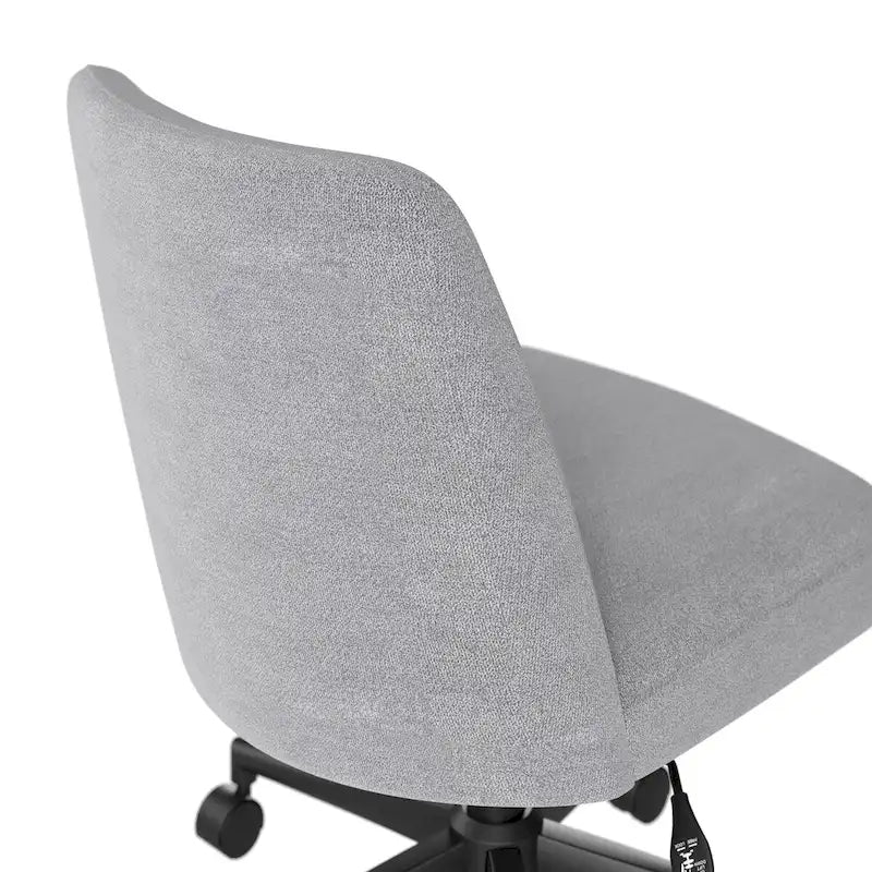 Chaise de bureau sans accoudoirs à dossier mi-haut et roulettes